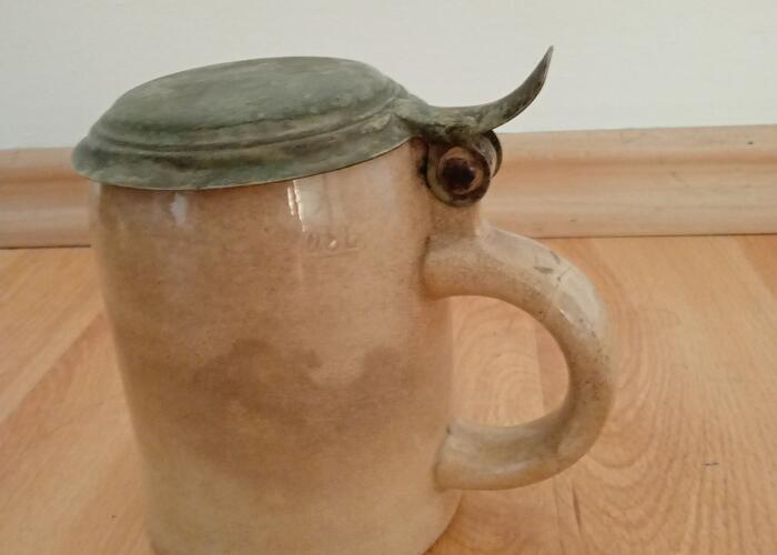 Grajewo ogłoszenia: Sprzedam kufel do piwa z mosiężną przykrywką prawdopodobnie...